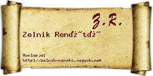 Zelnik Renátó névjegykártya